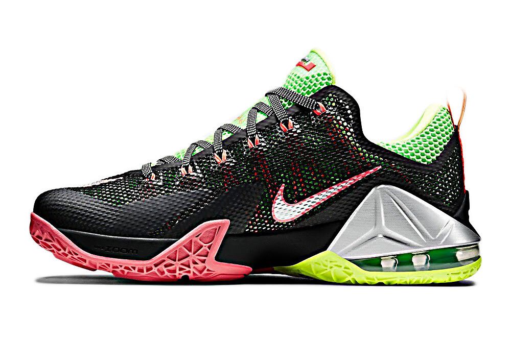 Size 11 Men Lebron XII 12 Low 724557 003 Shoes Black Silver