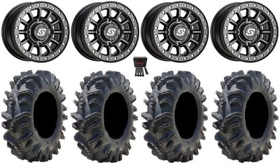Sedona Sano Bdlk 15x7 Wheels Bk 34'' Terminator Tires Can-Am Commander Maverick