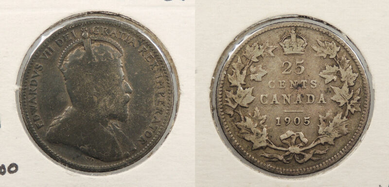 CANADA 1905 25 Cents Edward VII #WC93408