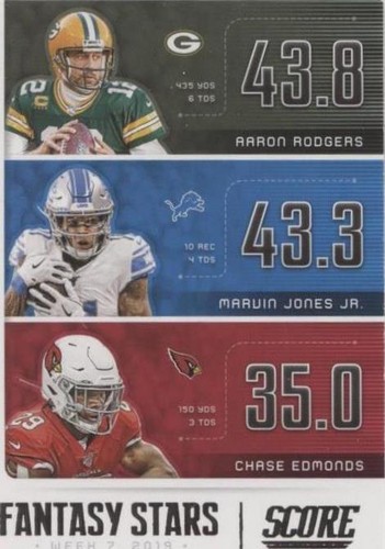 2020 Score Aaron Rodgers Chase Edmonds Marvin Jones #FS-AMC