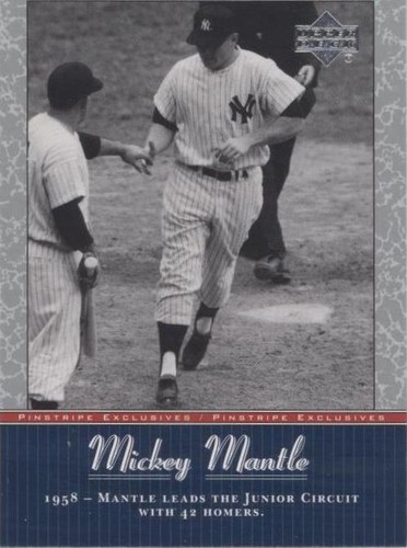 MICKEY MANTLE 2001 UD PINSTRIPE EXCLUSIVES CARD #MM28 N.Y.