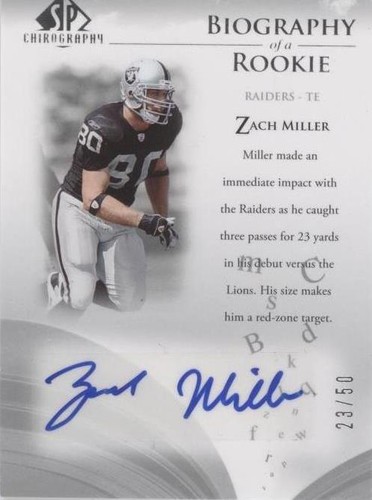 2007 SP Chirography Zach Miller #BOR-ZM