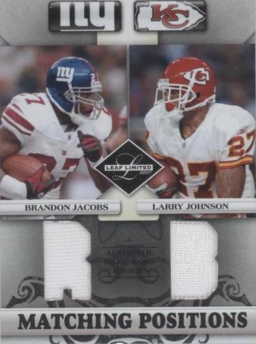 2007 Leaf Limited Brandon Jacobs Larry Johnson #MP-20