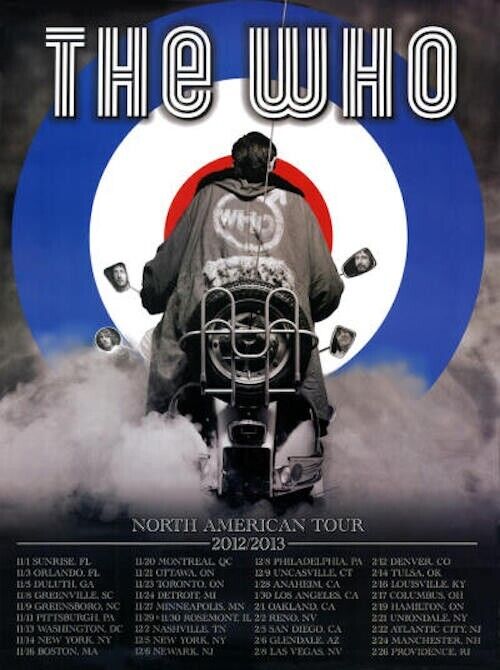 The Who North American Tour 2012-2013 Official Limited Edition Poster Rare