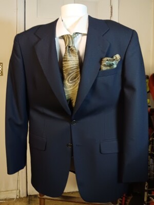 Tom James Men's Blazer Size 40R Corporate Image Wool Black Metal Buttons.  New