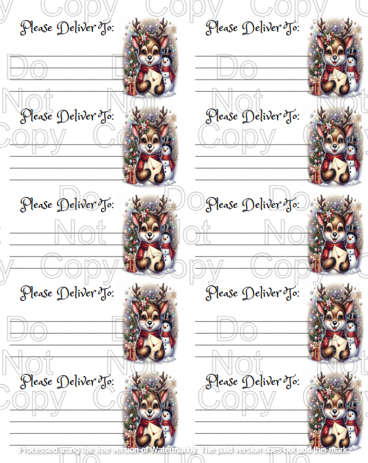 3 Sheets Christmas / Winter  themed Please Deliver To ( PDT ) Shipping labels