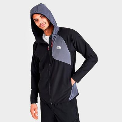Mens The North Face Active Stretch Full Zip Fleece Hoodie Top Jacket Coat New