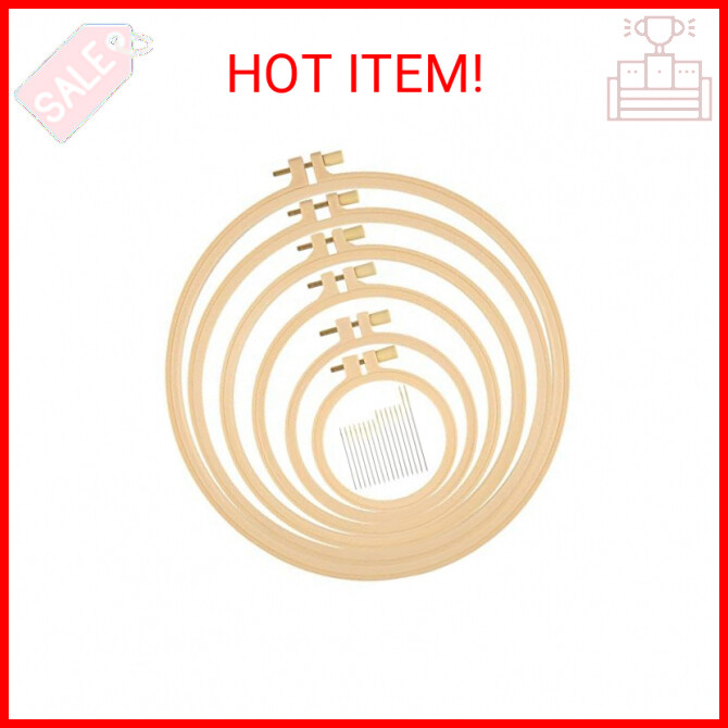 Hoop 6 Size, Round Plastic Cross Stitch Hoop With 16 Needles