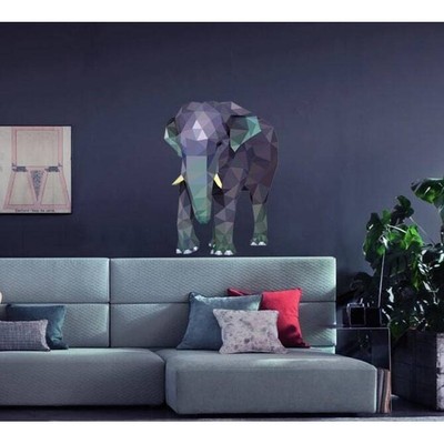 Elephant Polygonal Wall decal, Elephant Polygon Sticker,