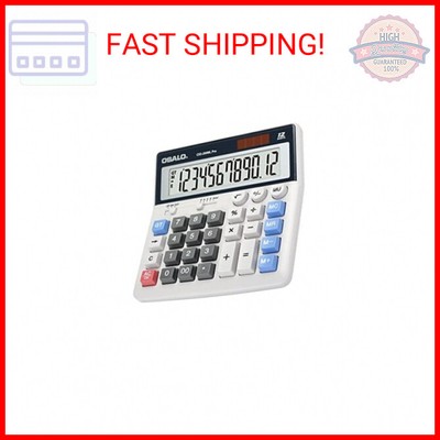 OSALO Desktop Calculator Extra Large Display 12 Digits Big Buttons Solar Account