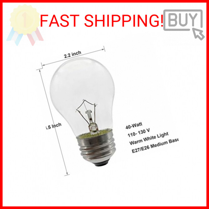 SalPhines Oven Light Bulb 40 Watt Appliance Light Bulb, High Temperature 300 Deg