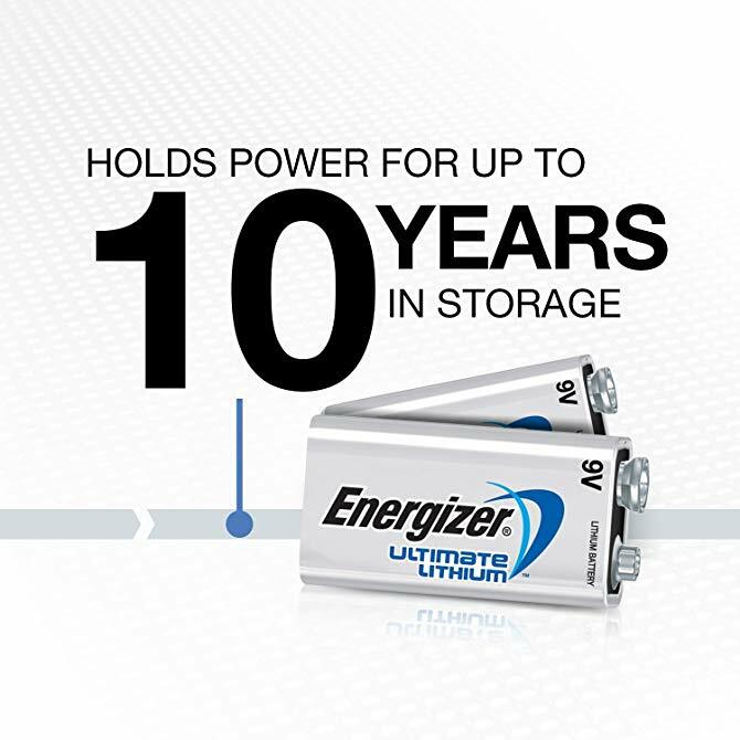 12 Energizer Ultimate Lithium 9V (9 Volt) Batteries (L522, 6LR61, 1604LC)