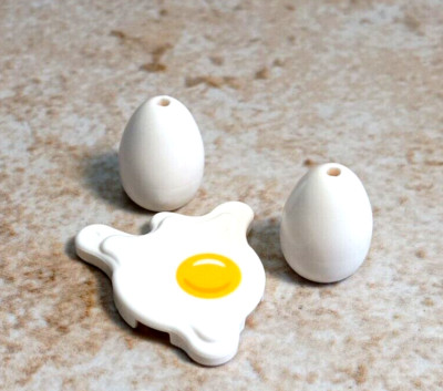 New LEGO Egg set over Easy hardboiled Lot of 3 Sidewalk Trick Poached Breakfast