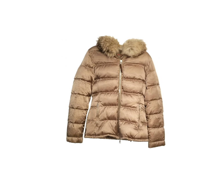 Prada Bronze/Brown Fox Fur Hooded Down Feather Puffy Jacket Prada Bronze/Brown Fox Fur Hooded Down Feather Puffy Jacket