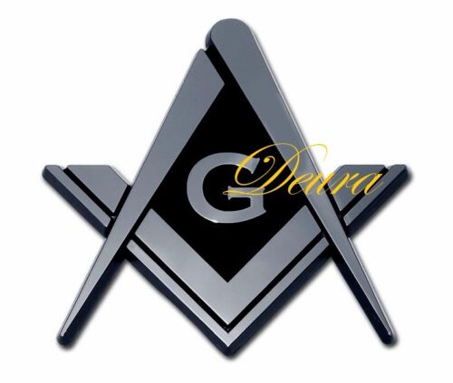 Freemason Masonic Cut-Out Car Emblem Silver // Black