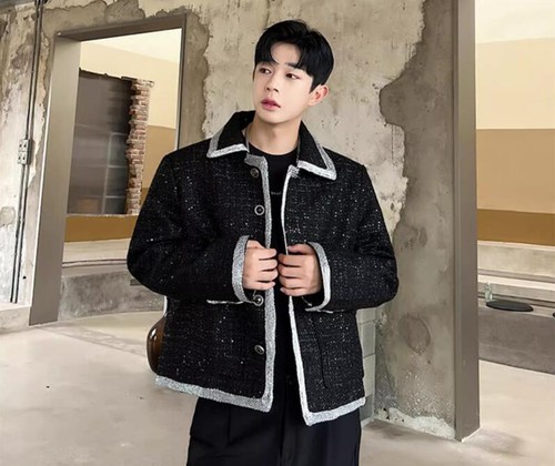 ジャケット・アウター Louren summer tweed puffsleeve blouson NJMUA784_098