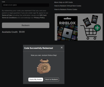 R0BL0X Jackpot Robux Bag Toy Code Sent Fast Via Ebay Msg ( effects ) | eBay
