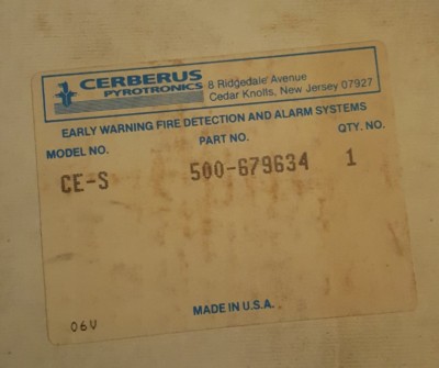 Cerberus Pytronics CE-S addressable control element fire alarm