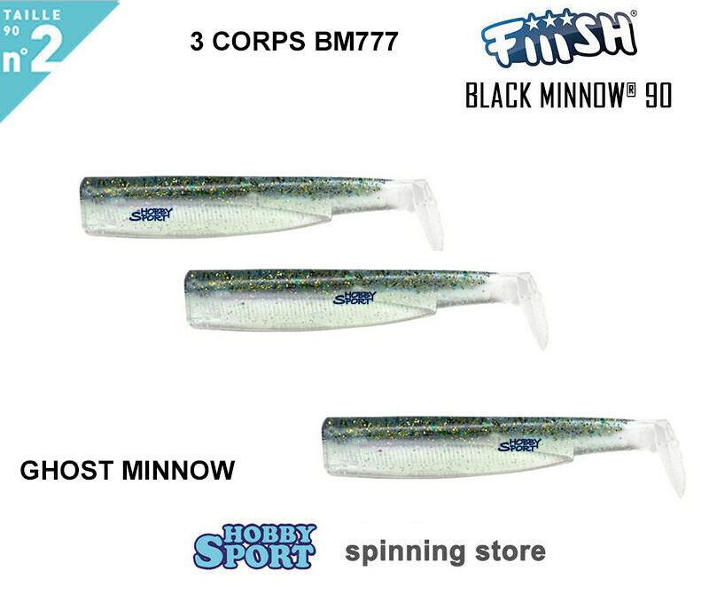 BLACK MINNOW FIIISH SIZE 2BM 777 GHOST MINNOW  3 CORPI RICAMBIO 90 mm