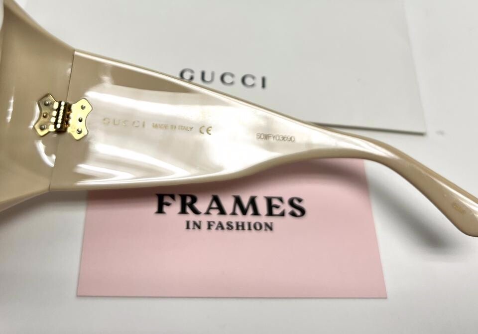 Pre-owned Gucci 0779 Ivory Silver Mirror Oversized Mask Fashion Unisex Sunglass Gg0779 001