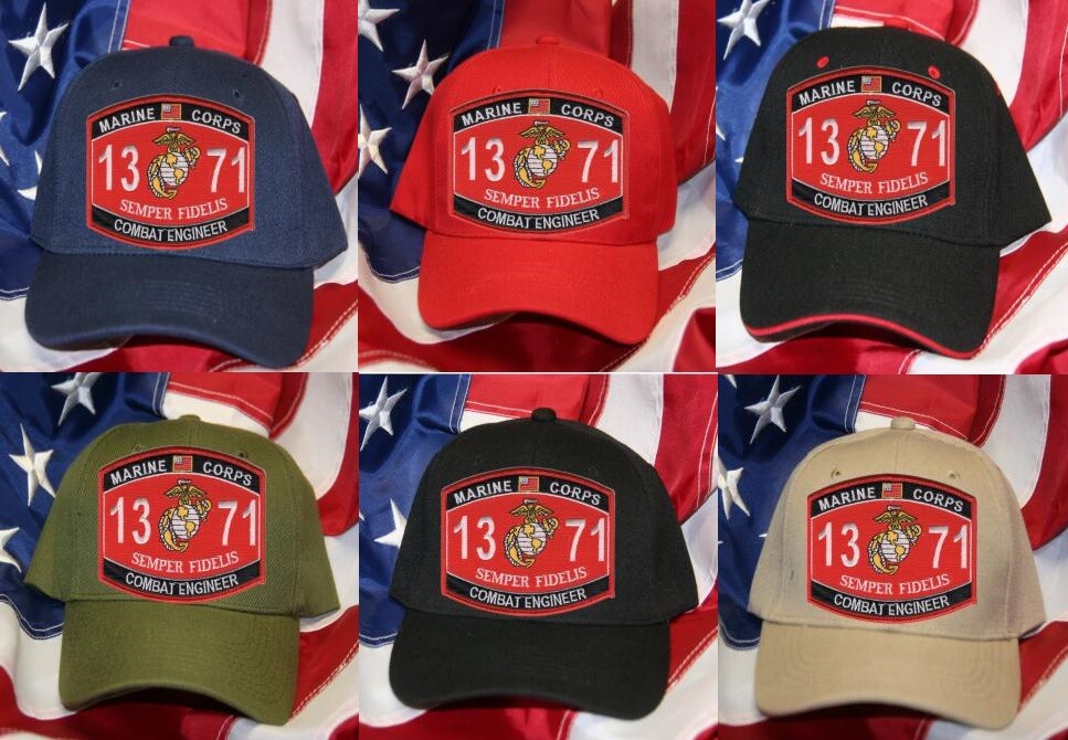 MOS 1371 COMBAT ENGINEER HAT PATCH CAP US MARINES MILITARY eBay