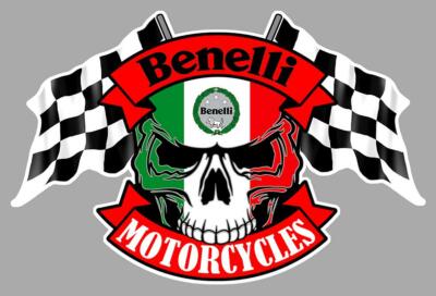 BENELLI Skull - Flags Sticker vinyle laminé