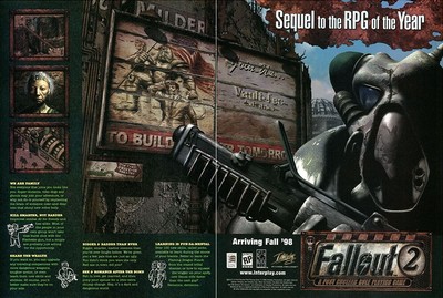Fallout 2 PC Original 1997 Ad Authentic Windows 95 Release Video Games Promo v2