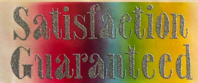 Original Vintage Satisfaction Guaranteed Iron On Transfer Rainbow Glitter