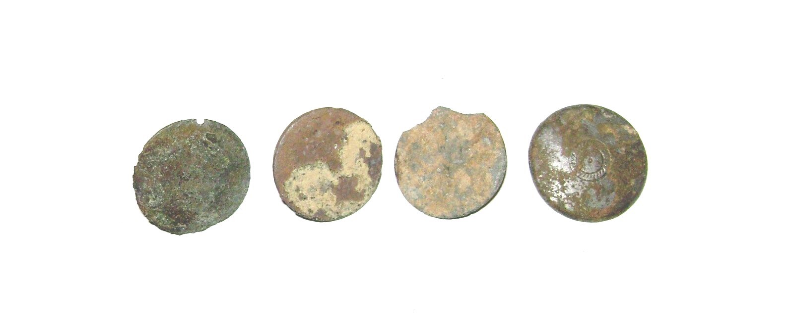 4 Antique 18th Century Tombac Metal Buttons