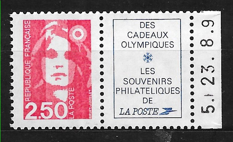 Yvert 2715a Neuf** Marianne + Vignette Provenant Du Carnet 2715-C1 Avec Date .