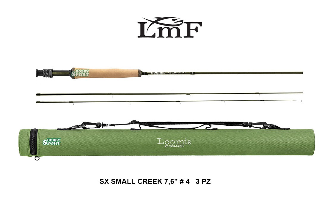 CANNA SX SMALL CREEK  FLY ROD 7,6" 3 PZ  CODA #4 LOOMIS e FRANKLIN PESCA A MOSCA