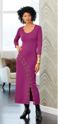 Size M Ashro Raspberry Purple Angelina Grommet Sweater Dress eBay