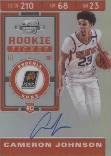2019 Contenders Optic Cameron Johnson Auto 99/99 Rookie Ticket Red