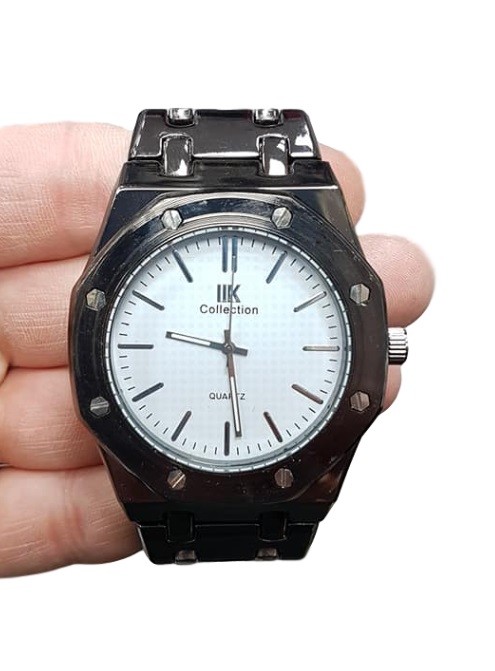 Orologio Da Polso IK Collection Uomo Analogico Quarzo Grande Nero Qua Bianco lac