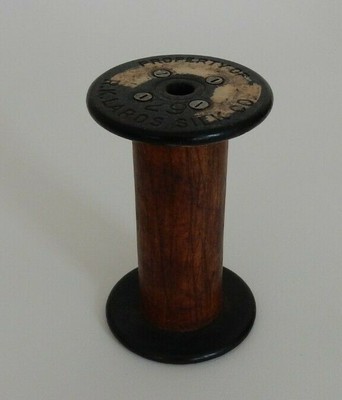 Antique Primitive Wooden Wood Spool Used with Thread Repurpose This!     Z