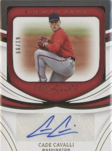2022 Panini Immaculate Collection - Cade Cavalli #IS-CC