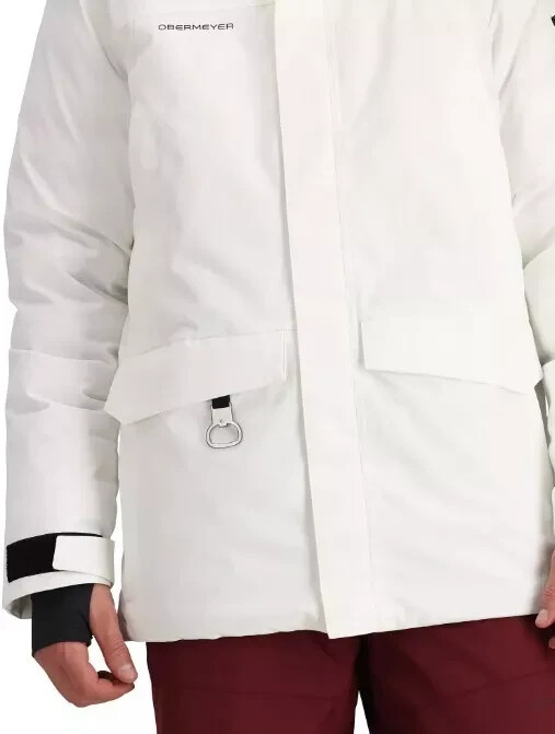Pre-owned Obermeyer $399  Ridgeline Insulated Ski Jacket With Faux Fur (men's), White, M