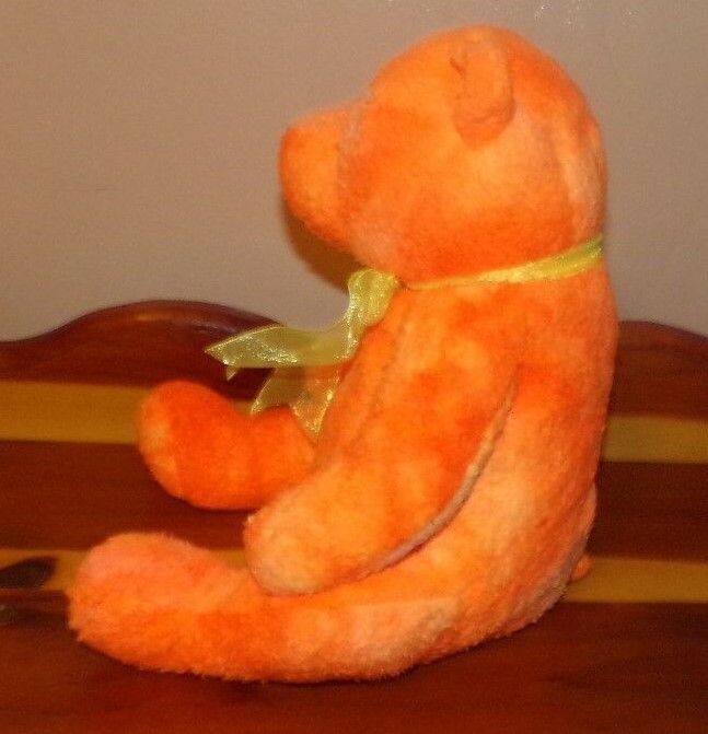 Ty Beanie Buddy/Buddies Tangerine Tie Dye Orange/Yellow Plush Teddy Bear