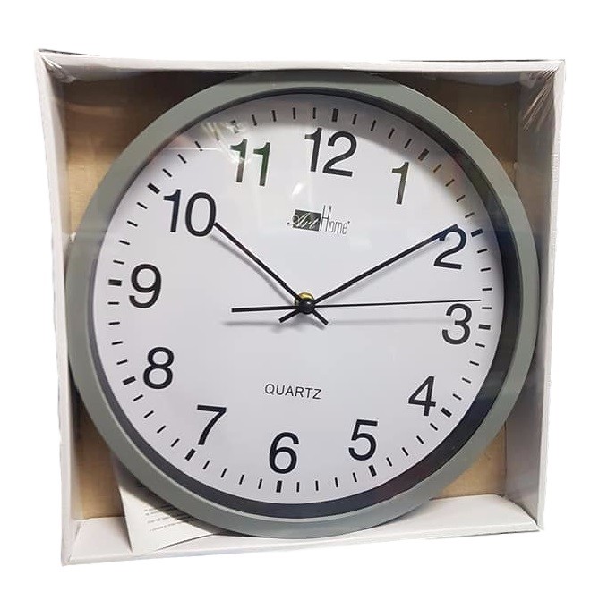 Orologio Da Parete Quarzo Muro Rotondo Cornice Color Grigio Arredamento Casa dfh