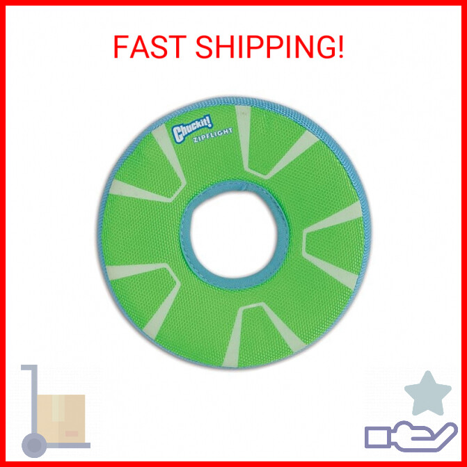 Chuckit! Max Glow Zipflight Flying Disc Dog Toy, Medium (8.5