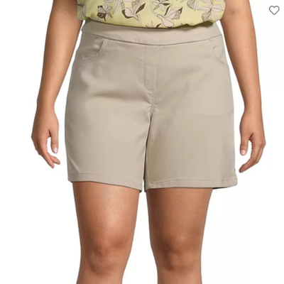 Mid length shop khaki shorts