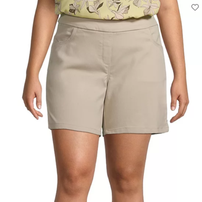 Liz Claiborne Womens Mid Rise Pull-On Shorts Size 10 New Sand