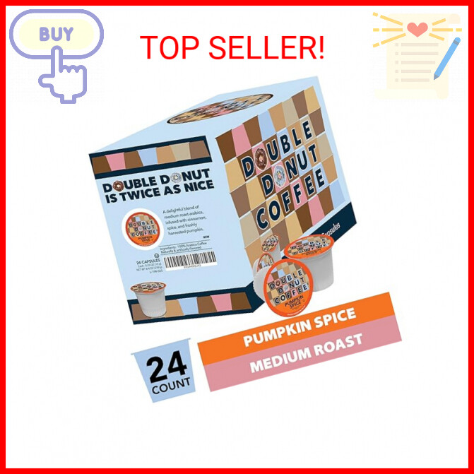 Double Donut Pumpkin Spice Coffee Pods, Single Serve Coffee for Keurig K Cups Ma