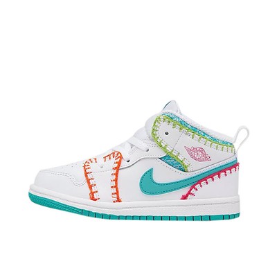 

Toddlers Jordan 1 Mid SE White/Washed Teal-Rush Pink (DM6220 100) —