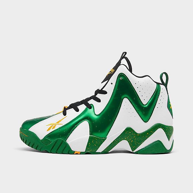 Pre-owned Reebok Men's  Hurrikaze Ii Kamikaze Shoes White/green/yellow Shawn Kemp Gz1566