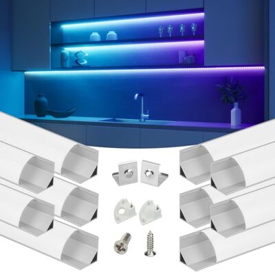 Muzata 3.3FT/1Meter V-Shape LED Channel System with Milky White Cover V1SW
