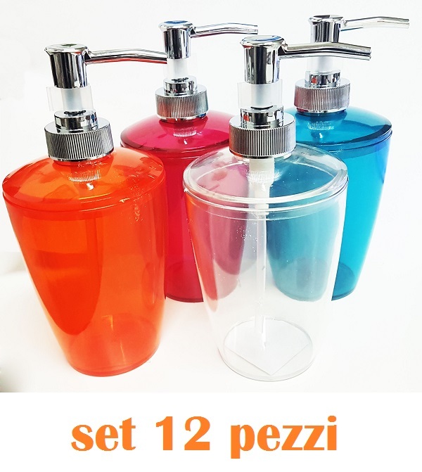 Set 12 Pezzi Porta Sapone Dispenser Sapone Liquido Plastica Trasparente dfh
