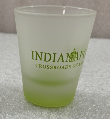 INDIANAPOLIS Crossroads of America frosted shot glass 