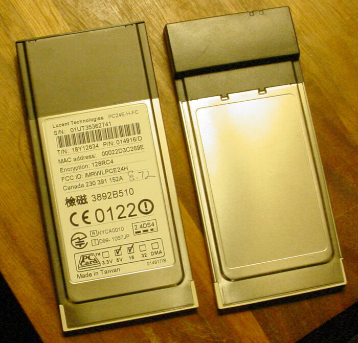 GOLD Lucent Wavelan Orinoco PCMCIA PC Card 802.11b Mac Win PC24E-H-FC