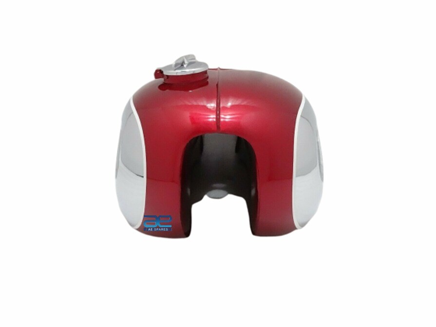 BSA A65 THUNDERBOLT 4 GALLON CHERRY PAINTED CHROME TANK WITH CAP  